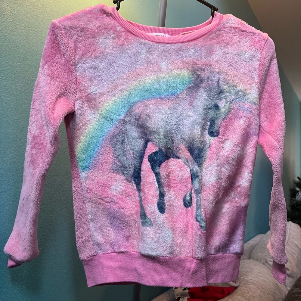 Girls Size 10-12 Knitworks Fleece Unicorn Sweater